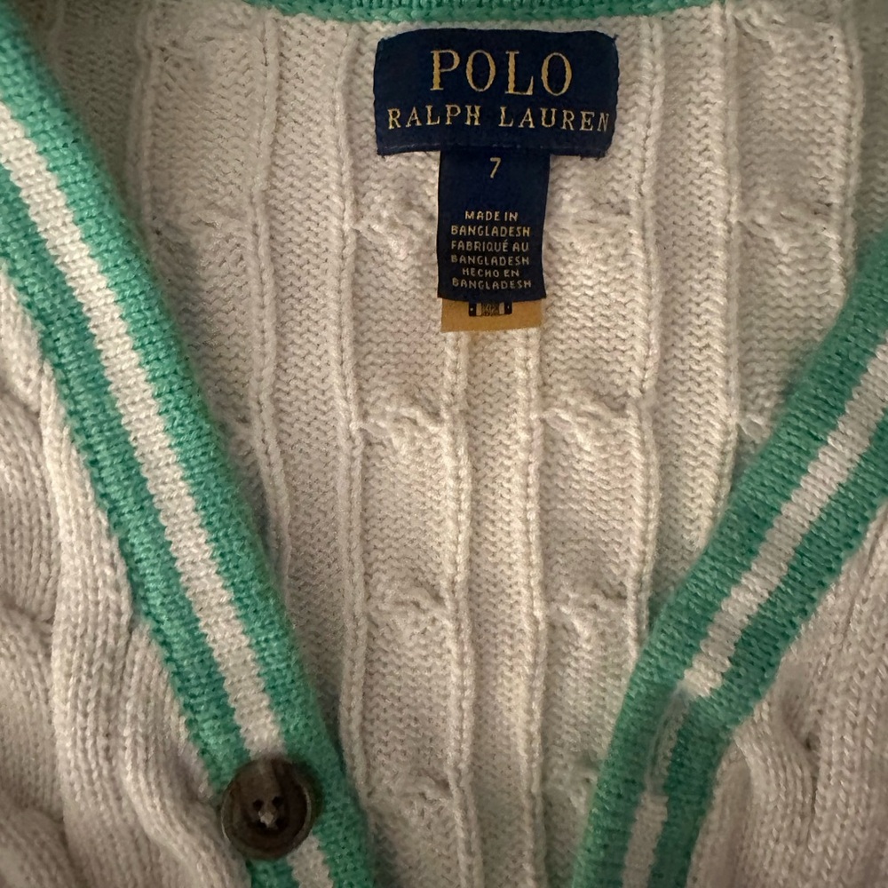 Polo by Ralph Lauren White and Green Kids Sweater